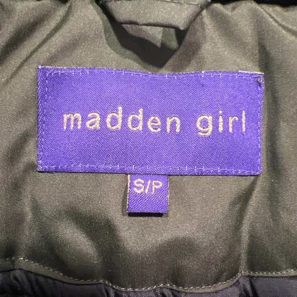 Madden Girl Women's Faux Fur Trim Hooded‎ Parka Jacket with Pockets Size S Green - Picture 9 of 9